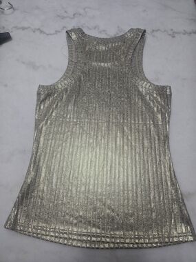 Metallic Gold  Ribbed Tank Top - Women